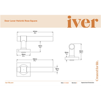 Iver Door Handle Helsinki Square Rose Pair Signature Brass