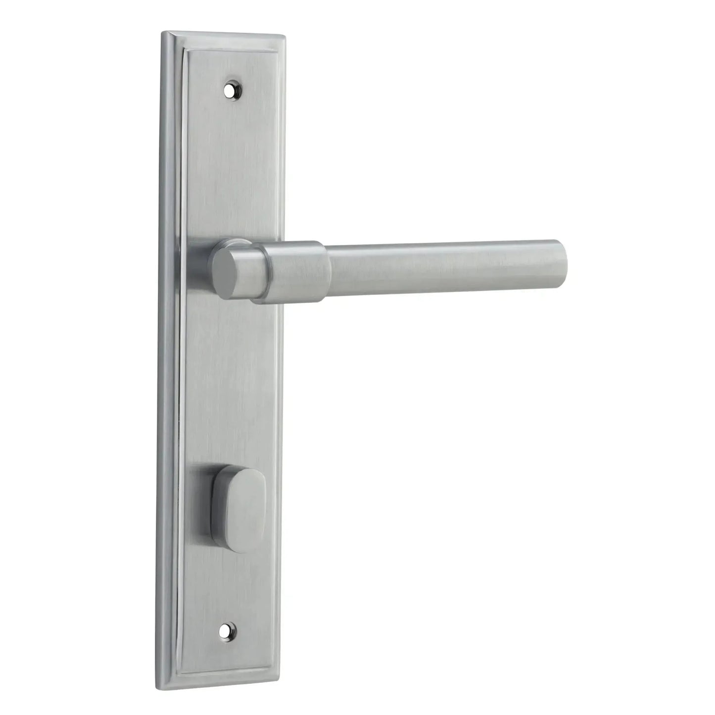 Iver Door Handle Helsinki Stepped Privacy Pair Brushed Chrome