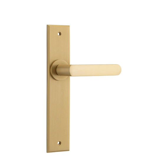 Iver Door Handle Osaka Chamfered Latch Pair Brushed Brass