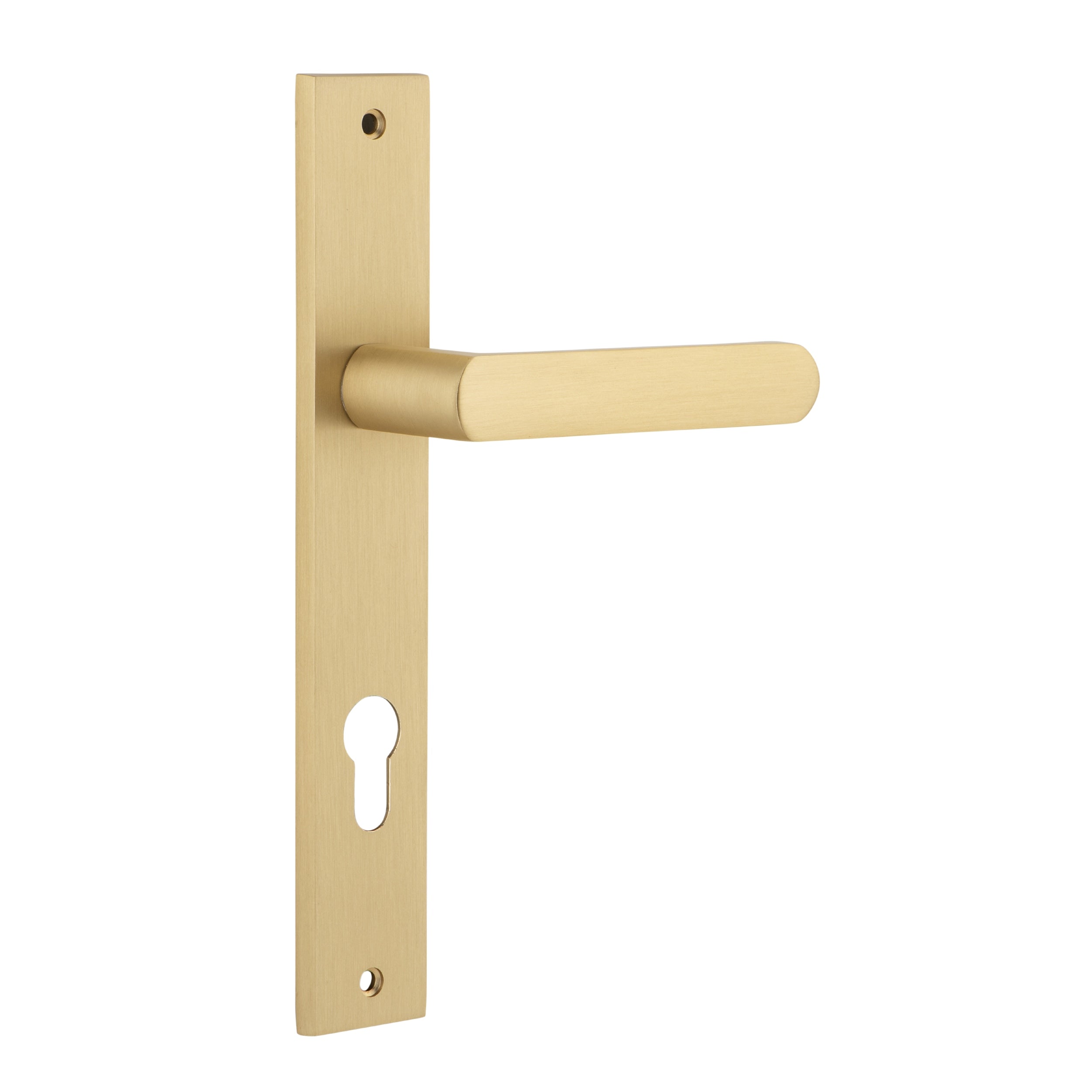Iver Door Handle Osaka Rectangular Euro Pair Brushed Brass