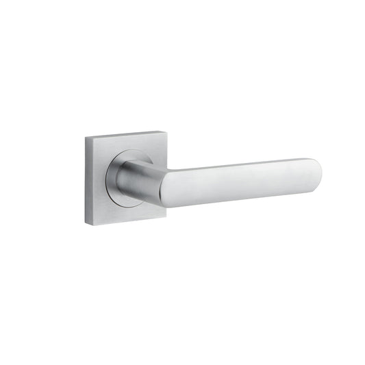 Iver Door Handle Osaka Square Rose Pair Brushed Chrome