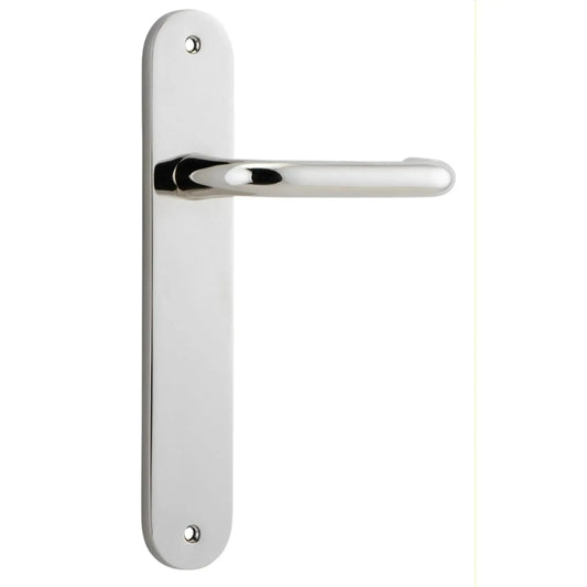 Iver Door Handle Oslo Oval Latch Pair Polished Nickel
