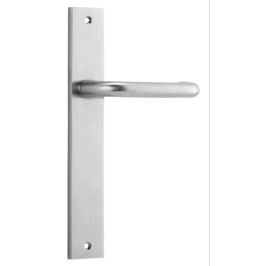 Iver Door Handle Oslo Rectangular Latch Pair Brushed Chrome