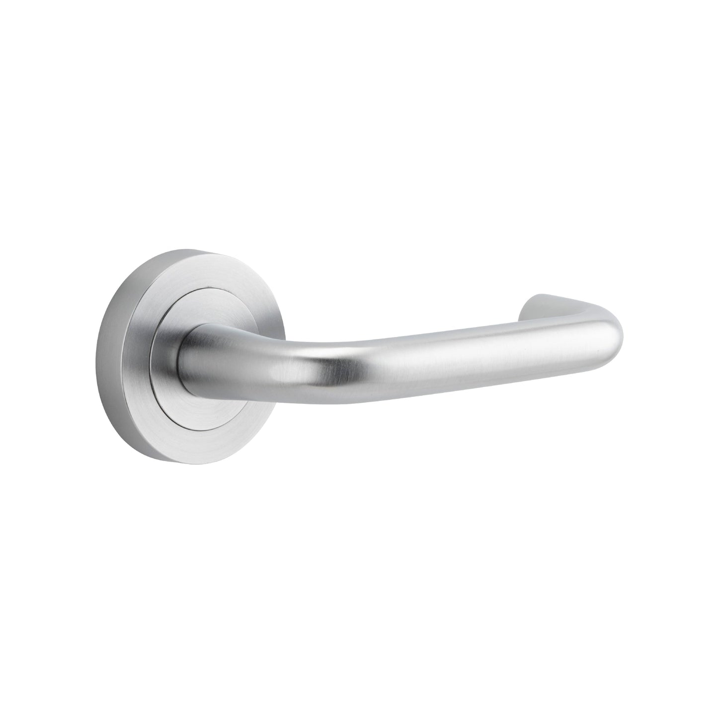 Iver Door Handle Oslo Round Rose Pair Brushed Chrome