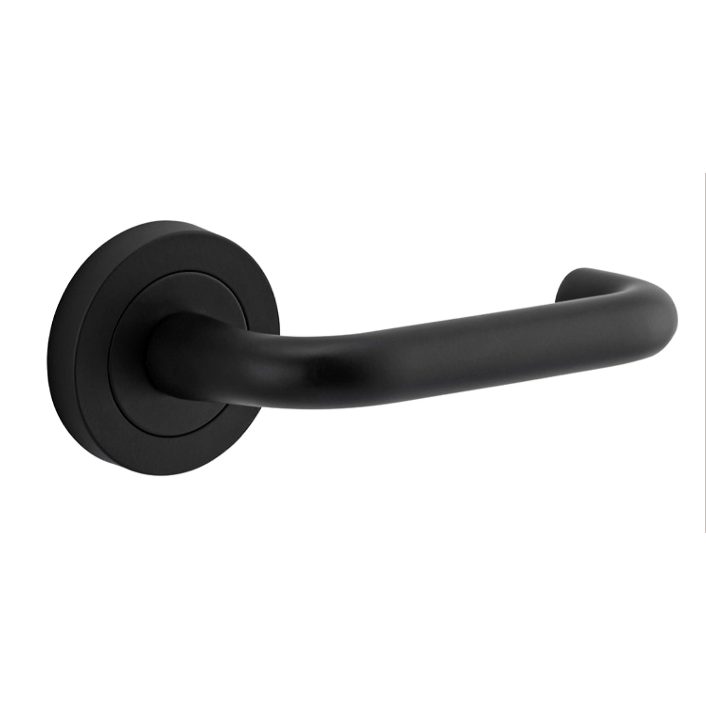 Iver Door Handle Oslo Round Rose Pair Matt Black