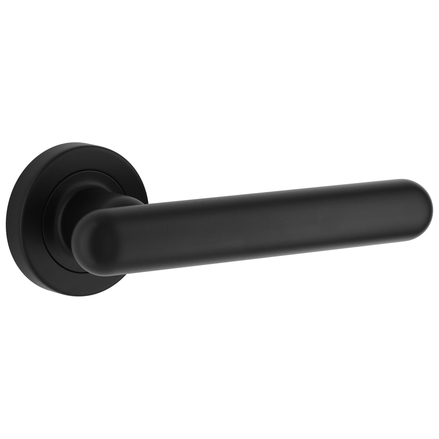Iver Door Handle Puerto Rose Round Latch Pair Matt Black