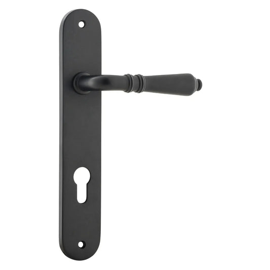 Iver Door Handle Sarlat Oval Euro Pair Matt Black