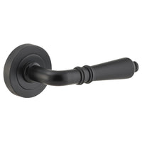 Iver Door Handle Sarlat Round Rose Pair Matt Black