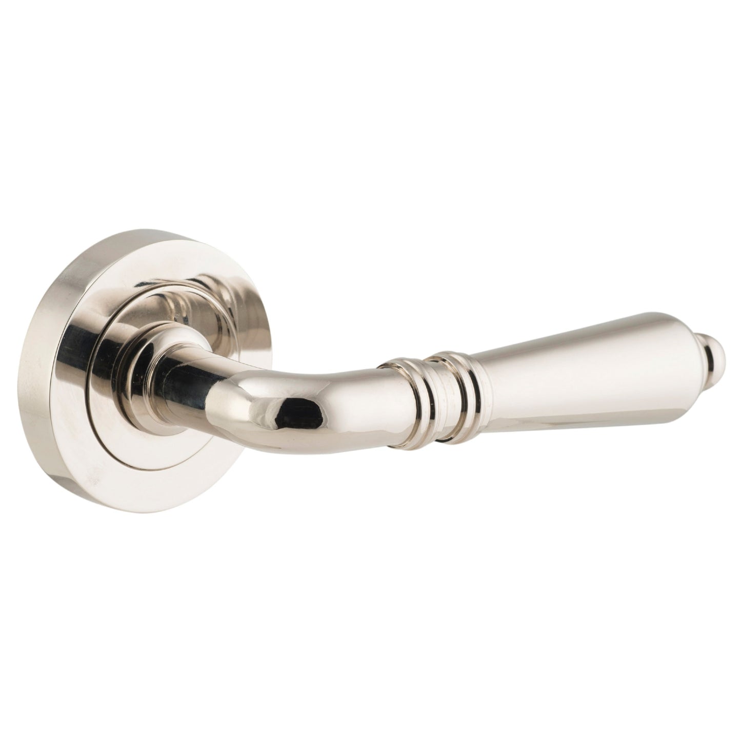 Iver Door Handle Sarlat Round Rose Pair Polished Nickel