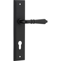 Iver Door Handle Sarlat Stepped Euro Pair Matt Black