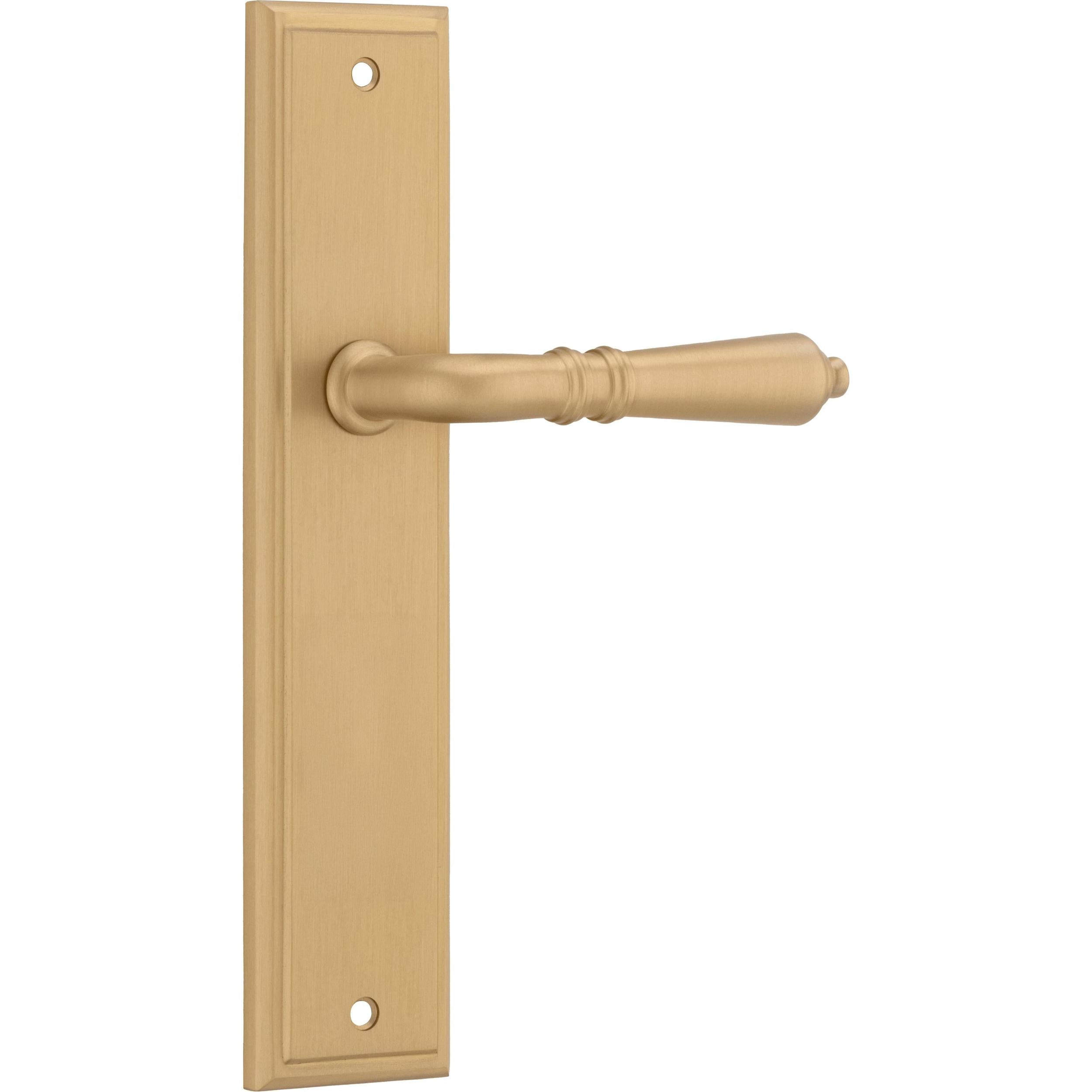 Iver Door Handle Sarlat Stepped Latch Pair Brushed Brass