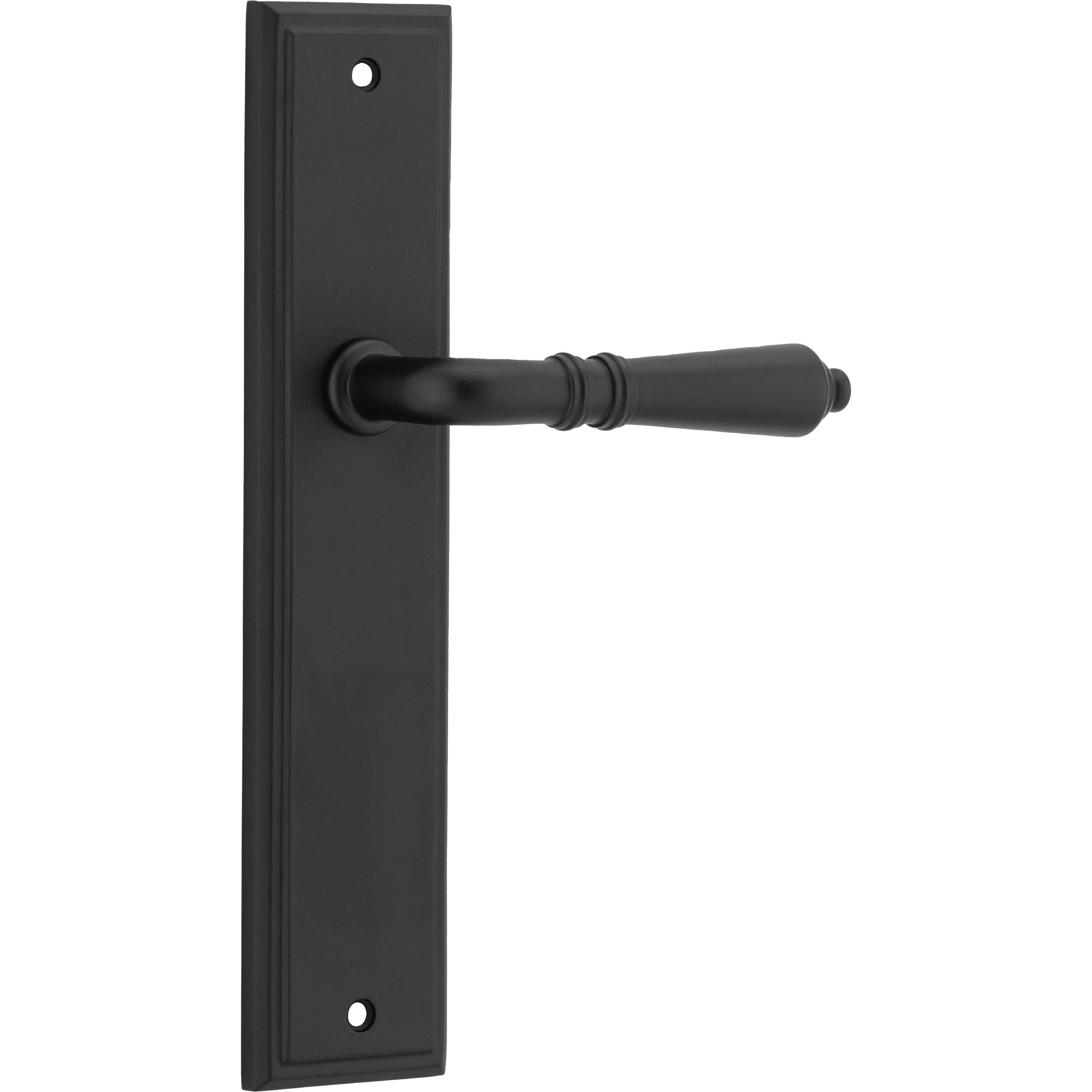 Iver Door Handle Sarlat Stepped Latch Pair Matt Black