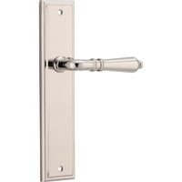 Iver Door Handle Sarlat Stepped Latch Pair Polished Nickel