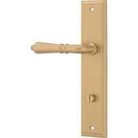 Iver Door Handle Sarlat Stepped Privacy Pair Brushed Brass