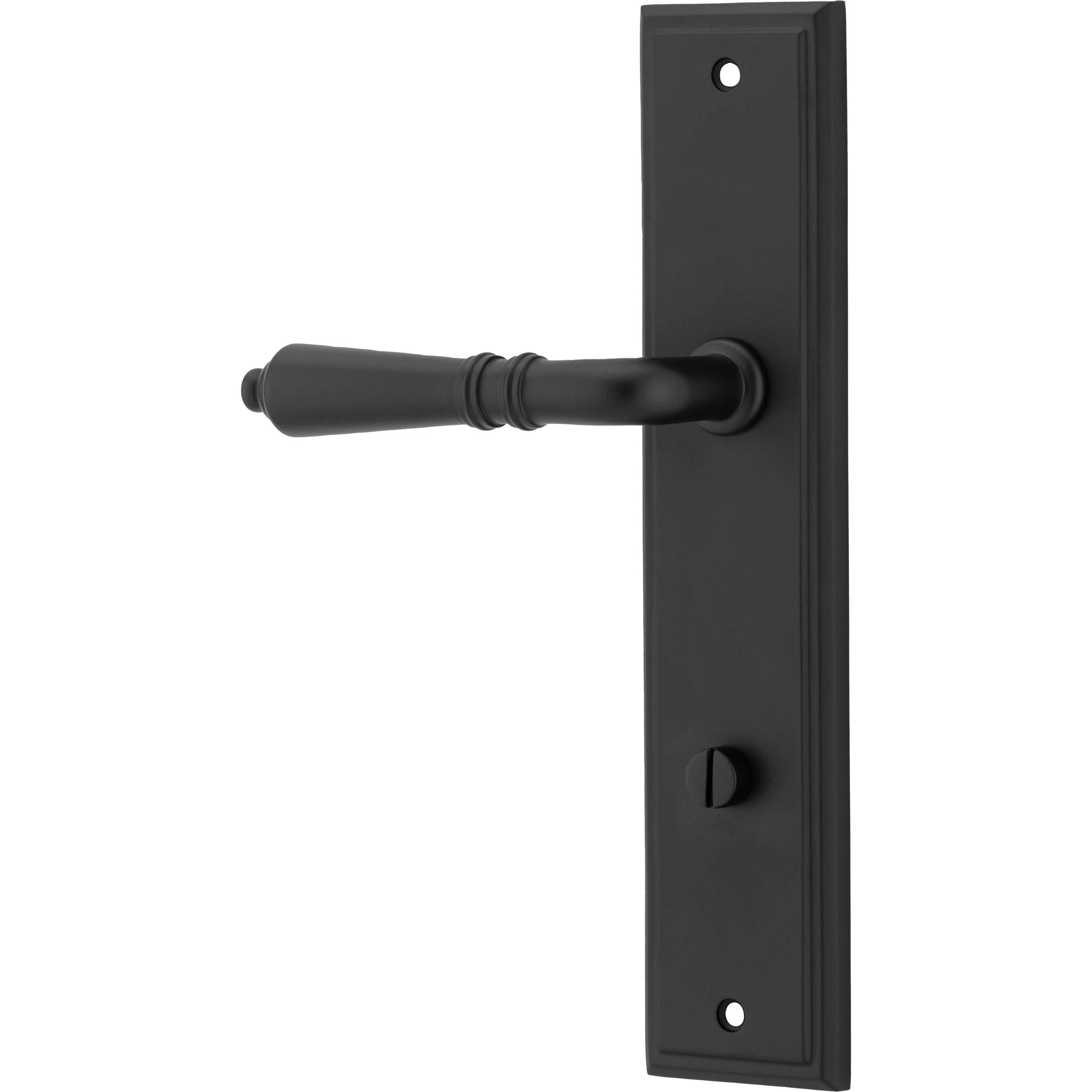 Iver Door Handle Sarlat Stepped Privacy Pair Matt Black