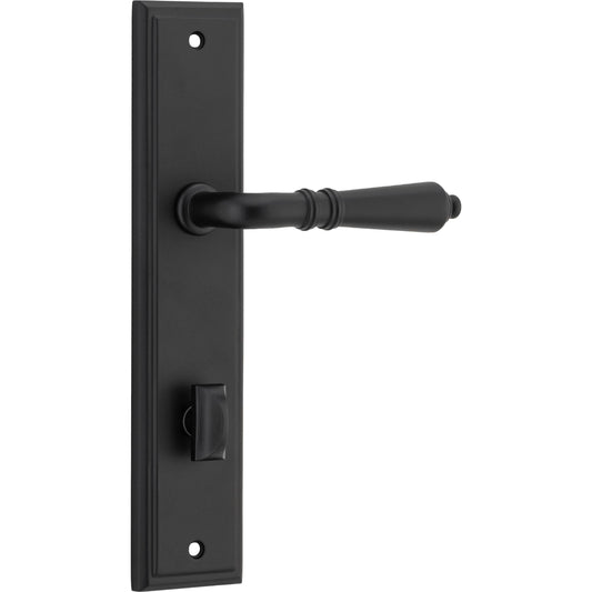 Iver Door Handle Sarlat Stepped Privacy Pair Matt Black