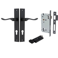 Iver Door Handle Stirling Rectangular Euro Pair Key/Thumb Matt Black Entrance Kit