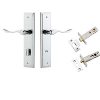 Iver Door Handle Stirling Stepped Privacy Pair Polished Chrome Inbuilt Privacy Kit