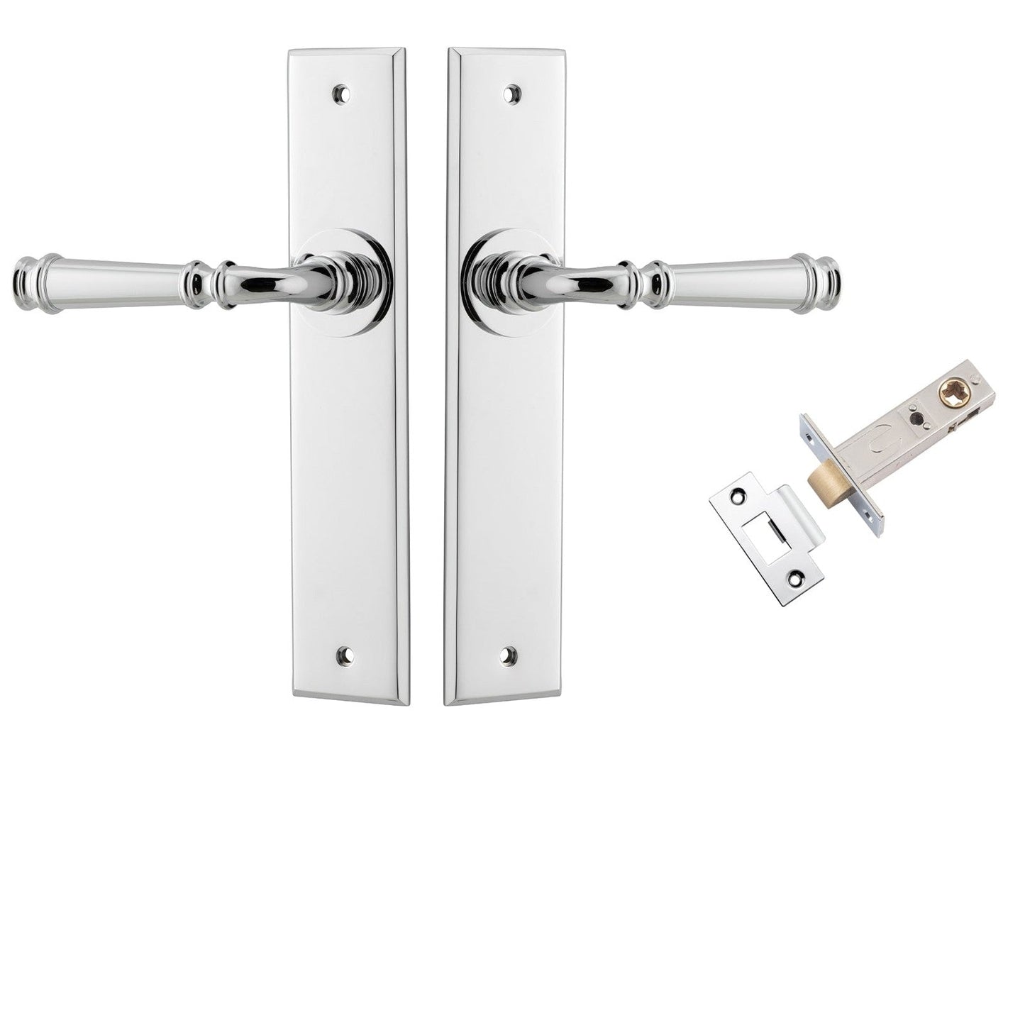 Iver Door Handle Verona Chamfered Polished Chrome Passage Kit