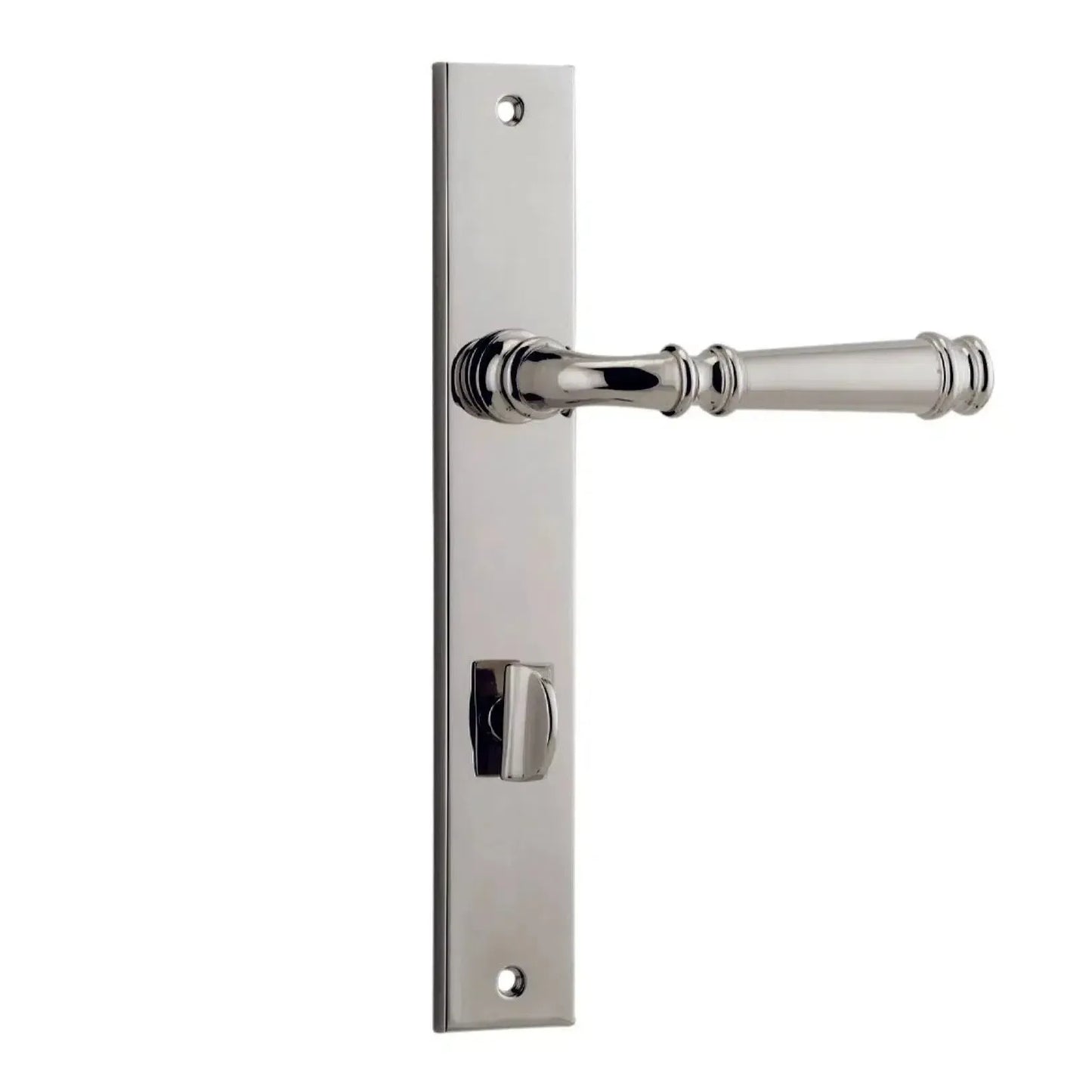 Iver Door Handle Verona Rectangular Privacy Pair Polished Nickel