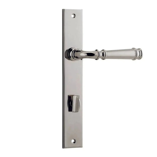 Iver Door Handle Verona Rectangular Privacy Pair Polished Nickel