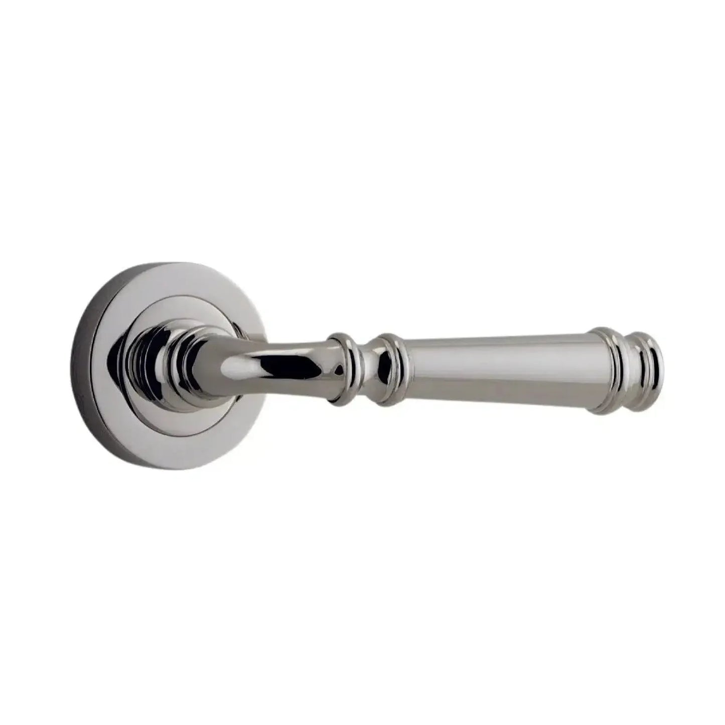 Iver Door Handle Verona Round Rose Pair Polished Nickel