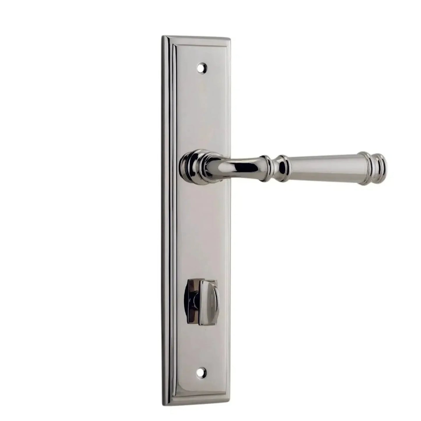 Iver Door Handle Verona Stepped Privacy Pair Polished Nickel
