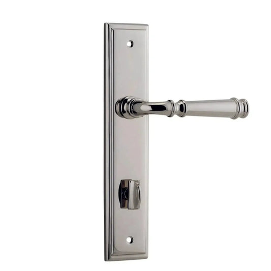 Iver Door Handle Verona Stepped Privacy Pair Polished Nickel