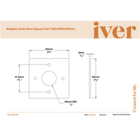 Iver Door Handles & Knobs Adaptor Plate Pair Rose Square Brushed Gold