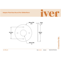 Iver Door Handles & Knobs Adaptor Plate Pair Round Rose Signature Brass