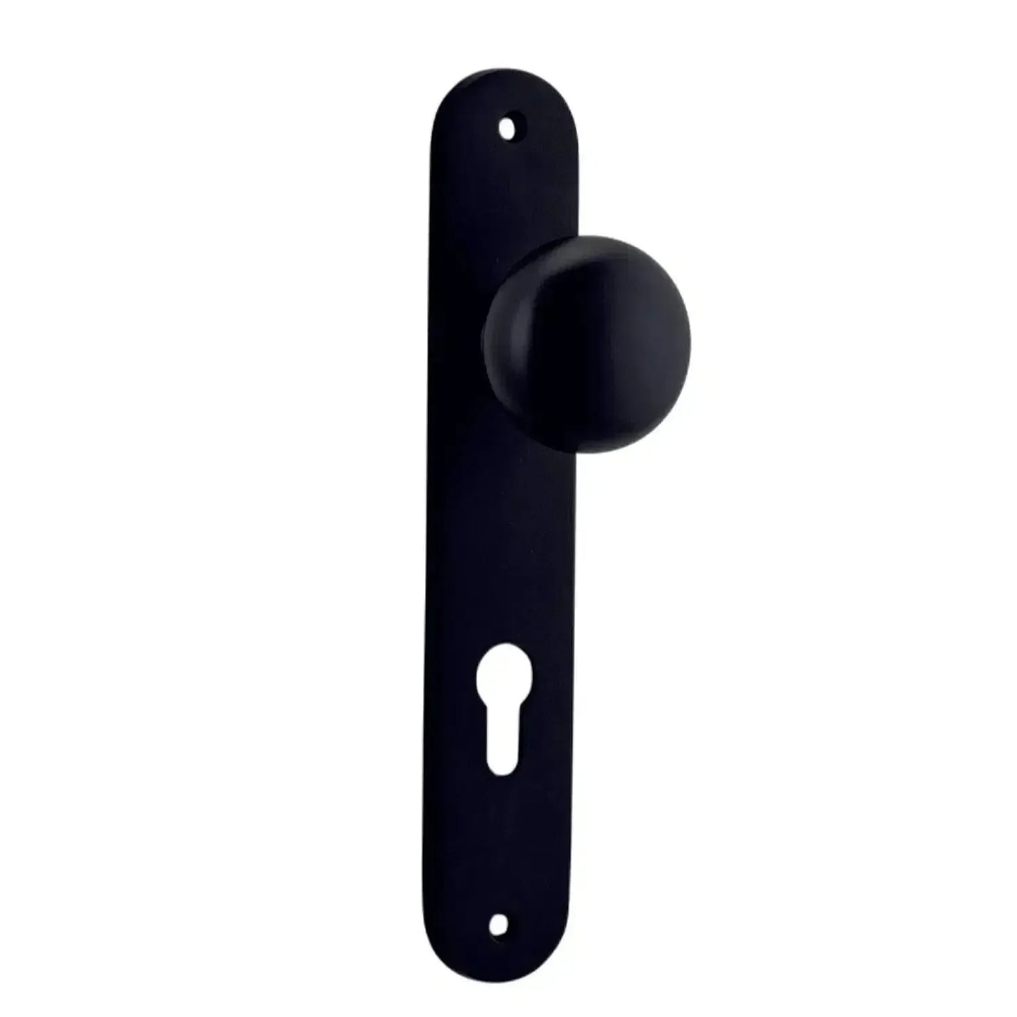 Iver Door Knob Cambridge Oval Euro Pair Matt Black