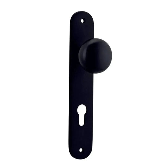 Iver Door Knob Cambridge Oval Euro Pair Matt Black