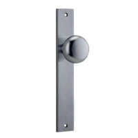 Iver Door Knob Cambridge Rectangular Latch Pair Brushed Chrome