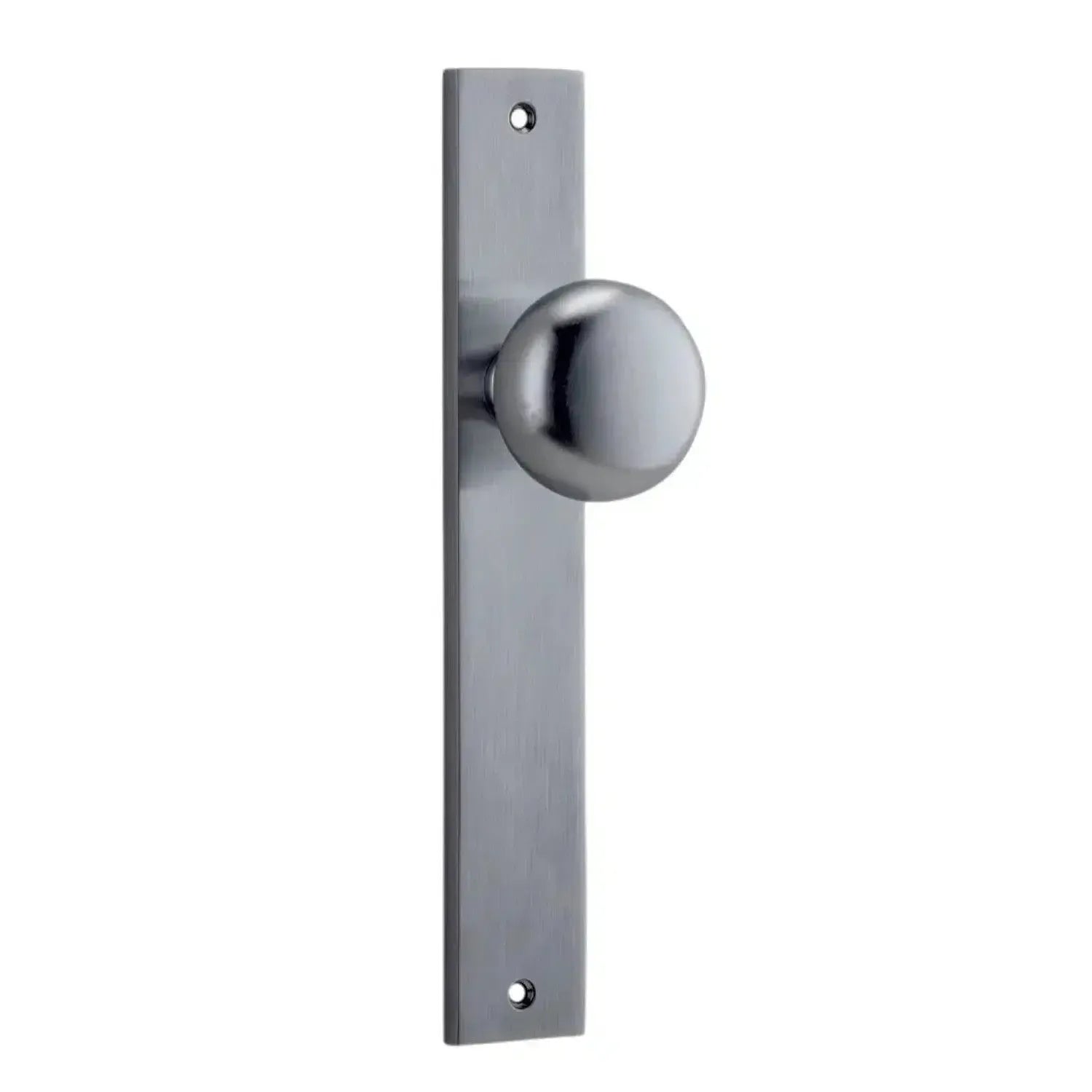 Iver Door Knob Cambridge Rectangular Latch Pair Brushed Chrome