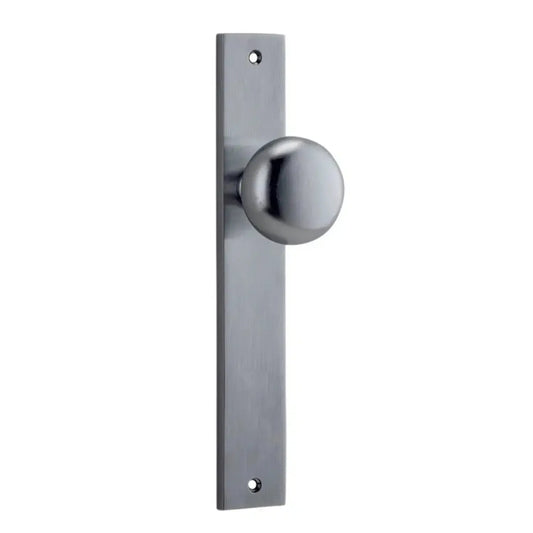 Iver Door Knob Cambridge Rectangular Latch Pair Brushed Chrome