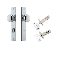 Iver Door Knob Cambridge Rectangular Privacy Polished Chrome Inbuilt Privacy Kit