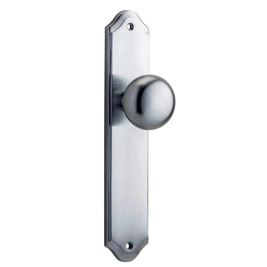 Iver Door Knob Cambridge Shouldered Latch Pair Brushed Chrome
