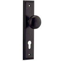 Iver Door Knob Cambridge Stepped Euro Pair Signature Brass