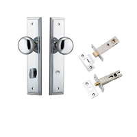 Iver Door Knob Cambridge Stepped Privacy Polished Chrome Inbuilt Privacy Kit
