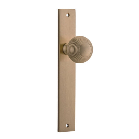 Iver Door Knob Guildford Rectangular Latch Pair Brushed Brass