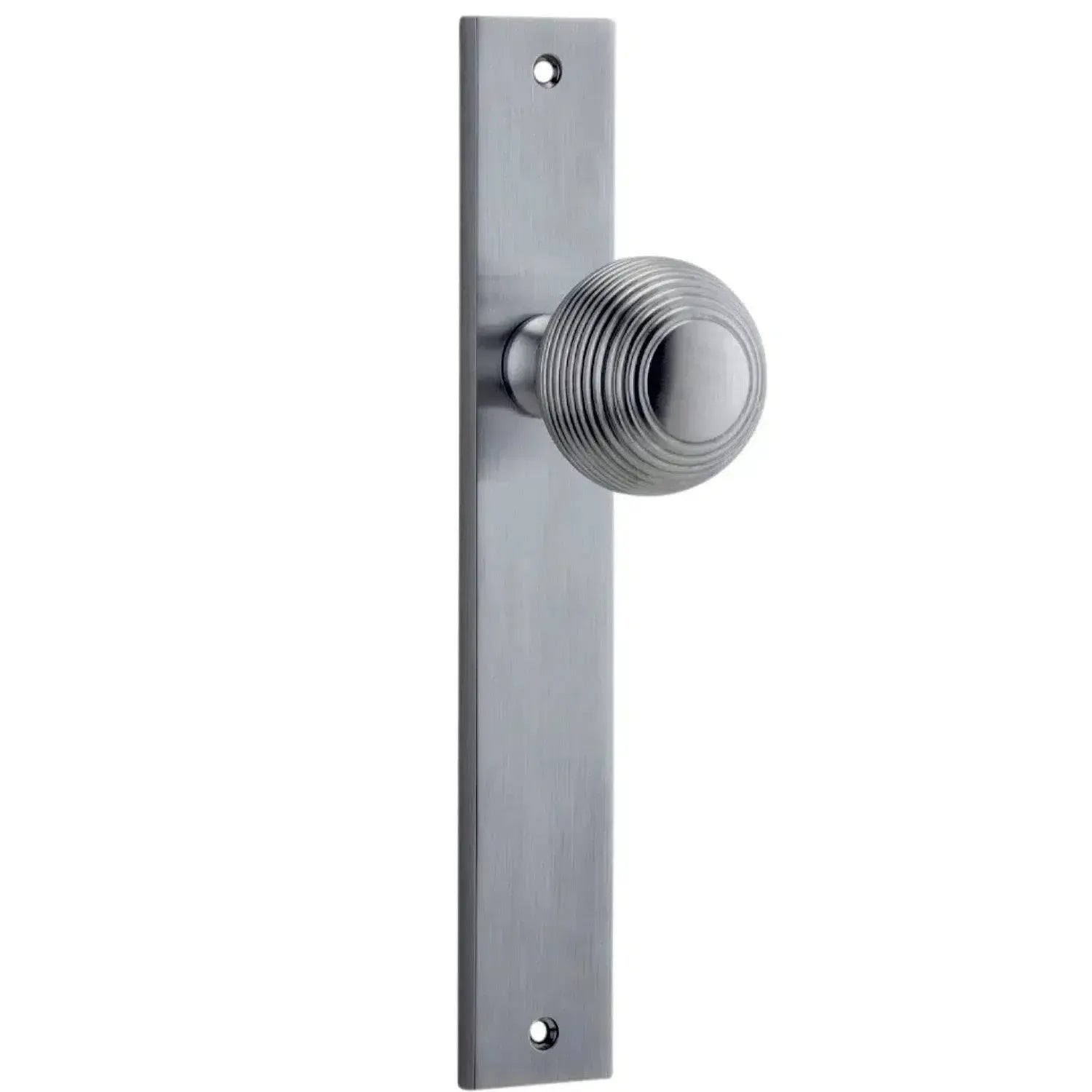 Iver Door Knob Guildford Rectangular Latch Pair Brushed Chrome