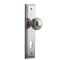 Iver Door Knob Guildford Stepped Euro Pair Polished Nickel