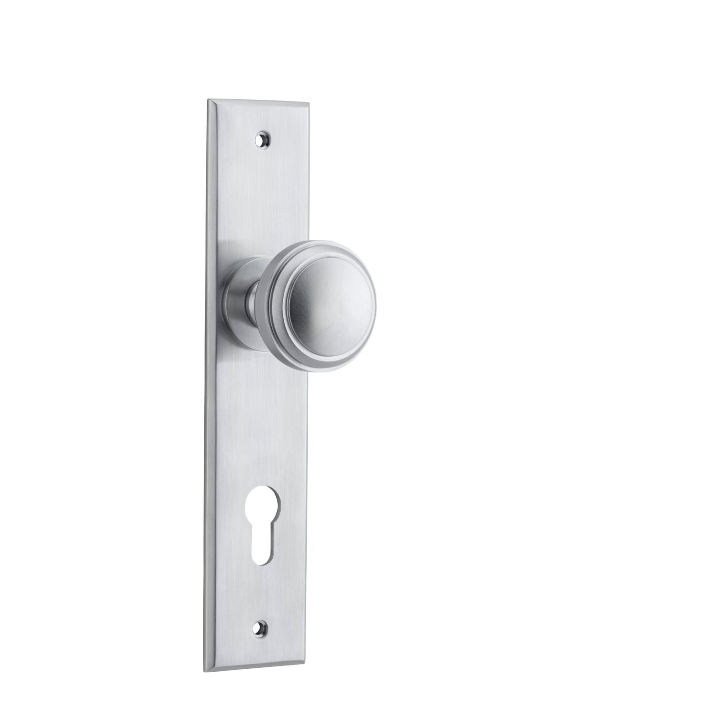 Iver Door Knob Paddington Chamfered Euro Pair Brushed Chrome