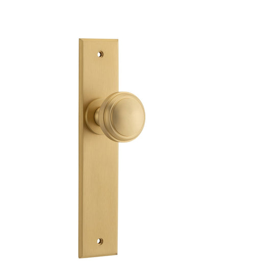 Iver Door Knob Paddington Chamfered Latch Pair Brushed Brass