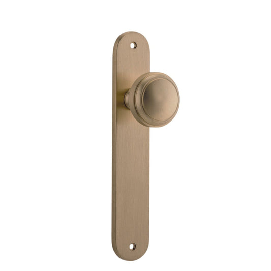 Iver Door Knob Paddington Oval Latch Pair Brushed Brass