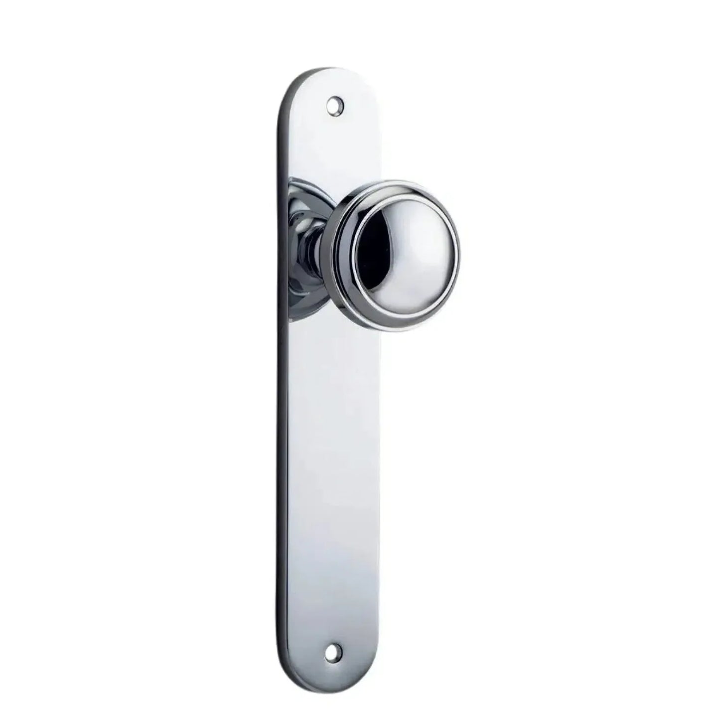 Iver Door Knob Paddington Oval Latch Pair Polished Chrome