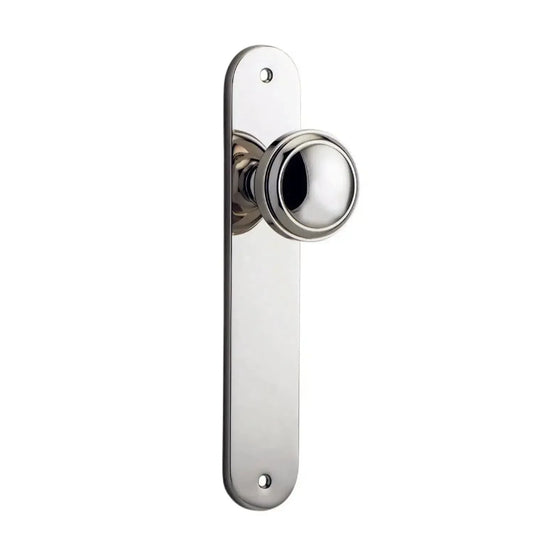 Iver Door Knob Paddington Oval Latch Pair Polished Nickel