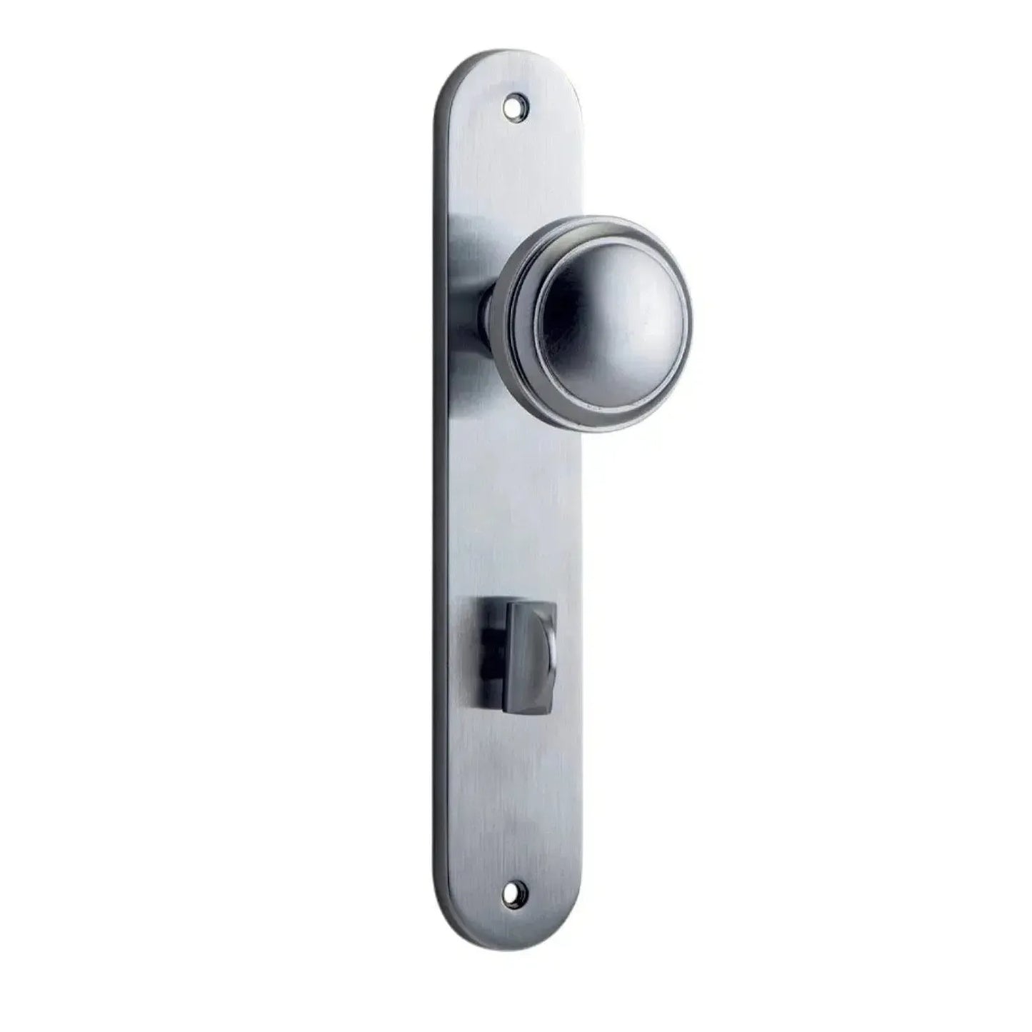 Iver Door Knob Paddington Oval Privacy Pair Brushed Chrome