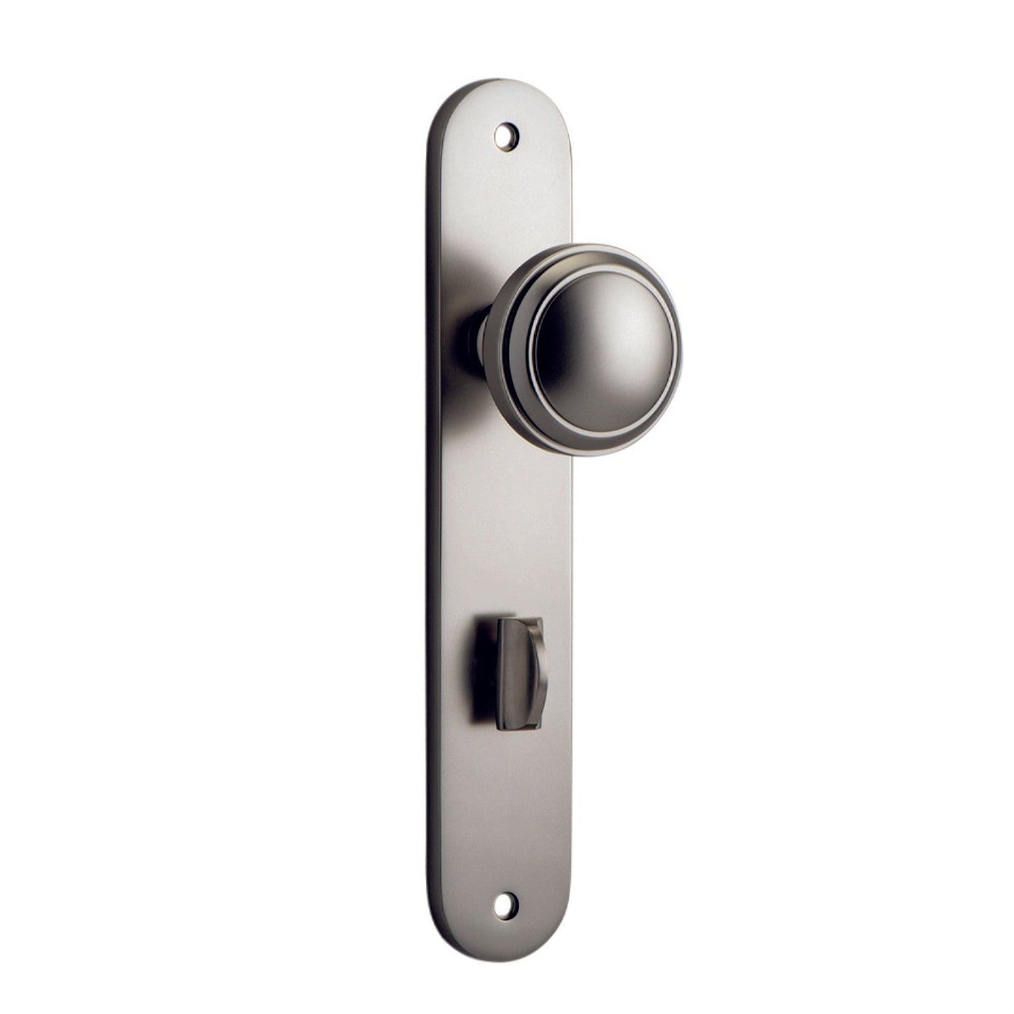 Iver Door Knob Paddington Oval Privacy Pair Satin Nickel