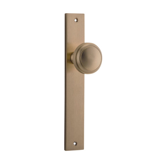 Iver Door Knob Paddington Rectangular Latch Pair Brushed Brass